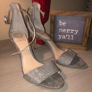 Vince Camuto Sparkly Silver Heels
